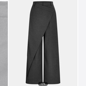 COMMENSE mid waist fold over asymmetric wide leg pants size small